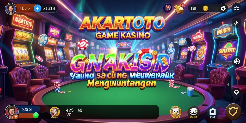 Screenshot gameplay AKARTOTO menampilkan suasana Kasino yang hidup dan menarik.