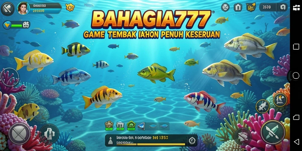 Tampilan aksi menembak ikan yang seru di BAHAGIA777.