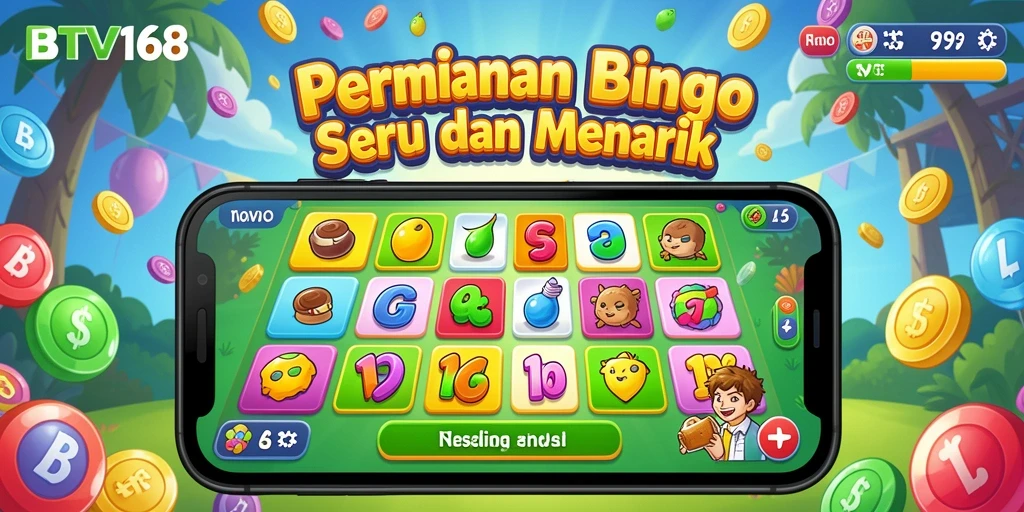 Tampilan gameplay seru dalam aplikasi BTV168 dengan berbagai fitur Bingo.