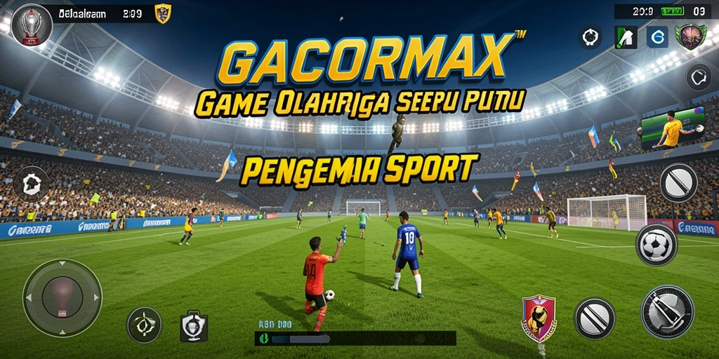 Tampilan aksi seru dalam game GACORMAX dengan berbagai olahraga.