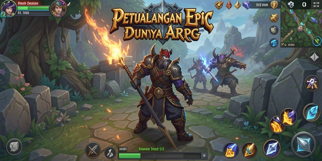 Screenshot utama HR89 menampilkan aksi pertarungan yang seru di dunia ARPG.