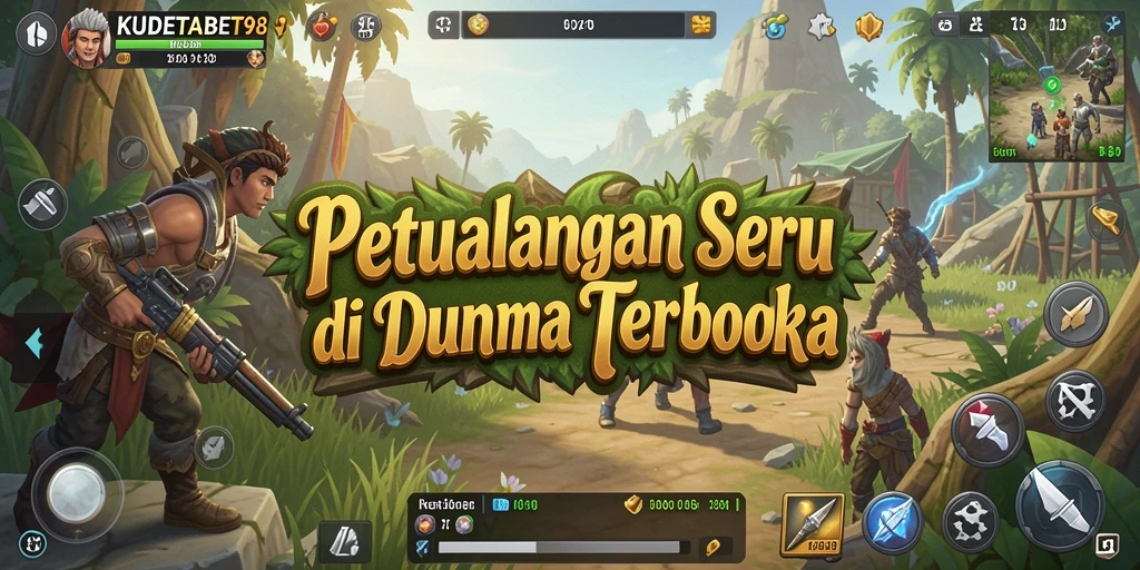 Screenshot gameplay KUDETABET98 menunjukkan aksi menjelajahi dunia terbuka.