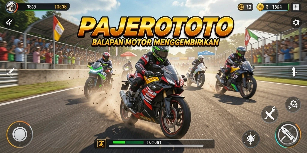 Screenshot permainan balapan motor yang penuh aksi dan menarik.