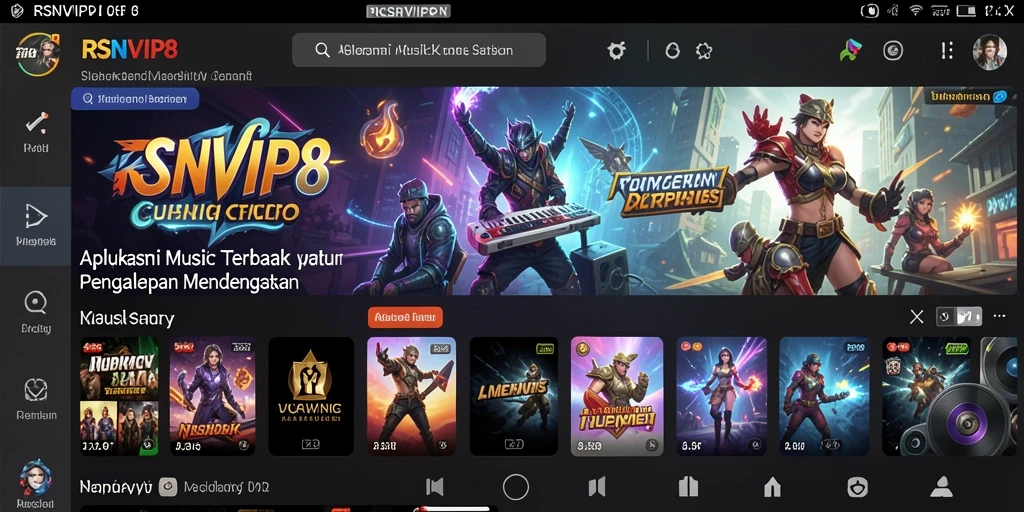 Tampilan gameplay RSNVIP8 yang menakjubkan dengan berbagai pilihan musik.